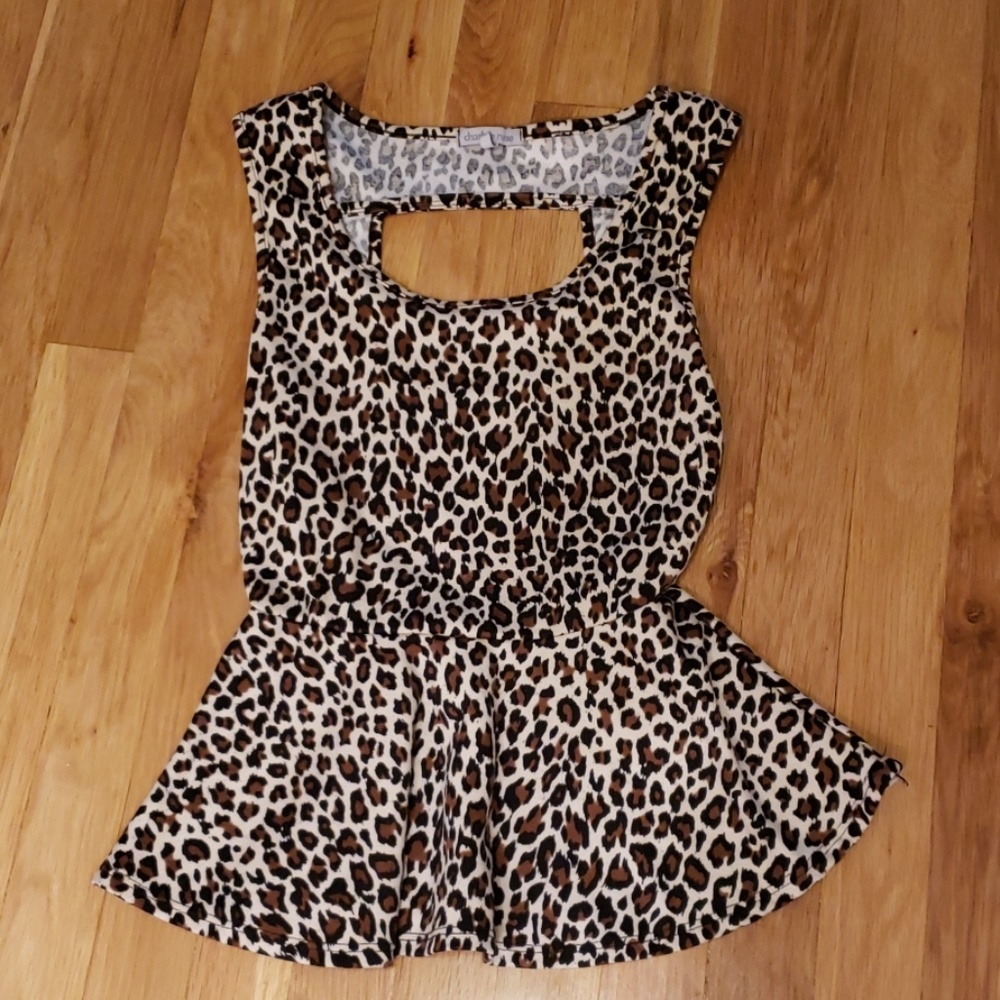 Animal Print Peplum Top